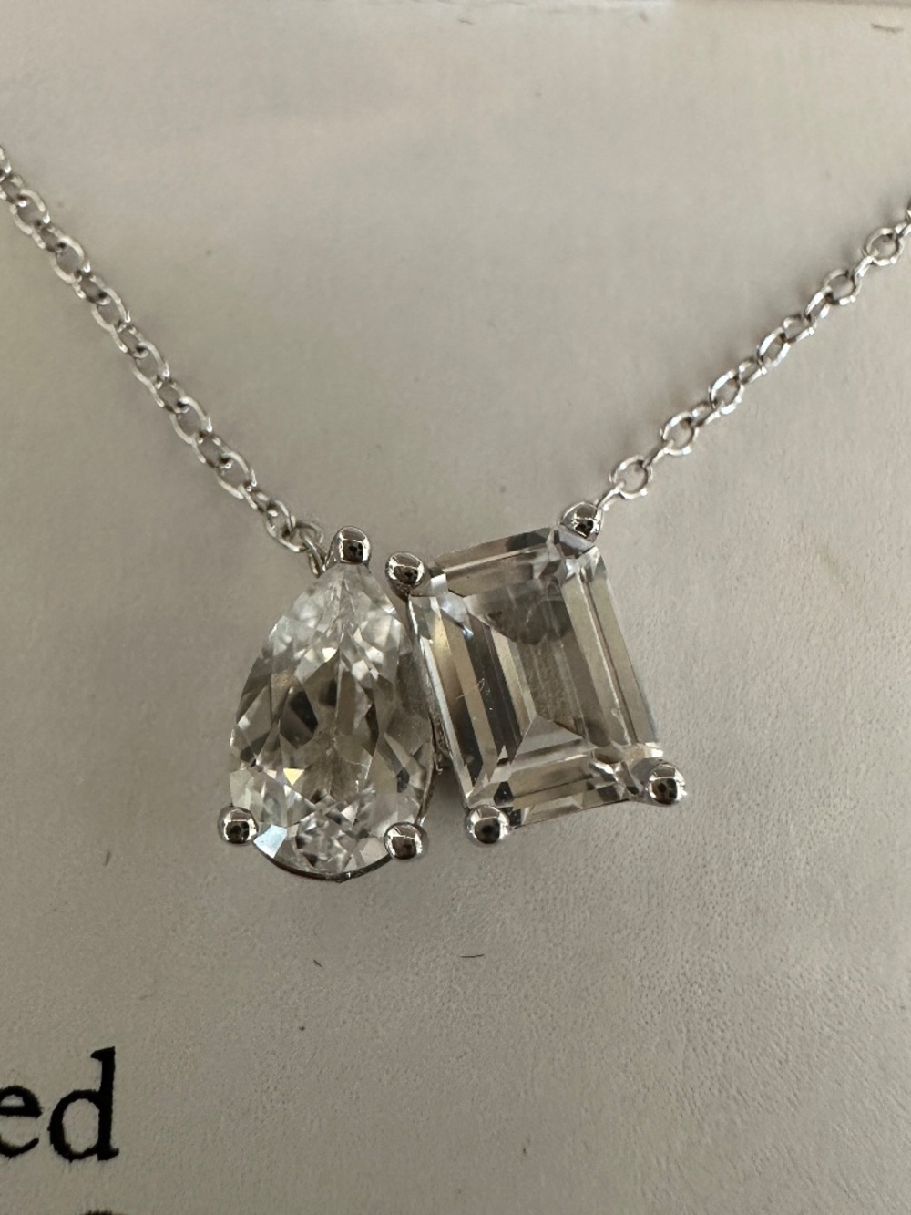 Gemstone Brilliance Created White Sapphire Sterling Silver Pendant Necklace